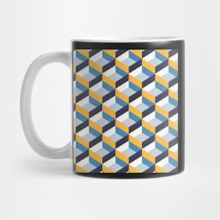 Retro Geo - Navy & Yellow Mug